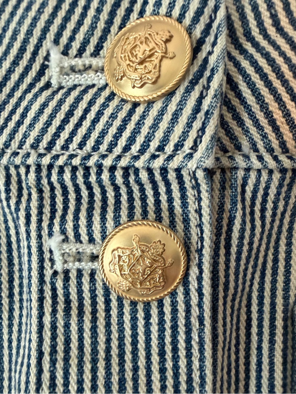 J.Crew Striped Denim Shirt & Mini Skirt Matching Set (Size 4 & 26) - Picture 12 of 14